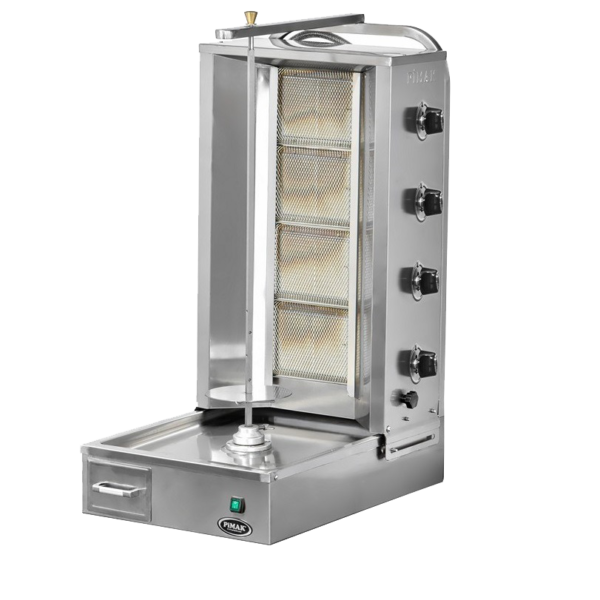 Gas Shawarma Machine With Down Motor 4 Burner